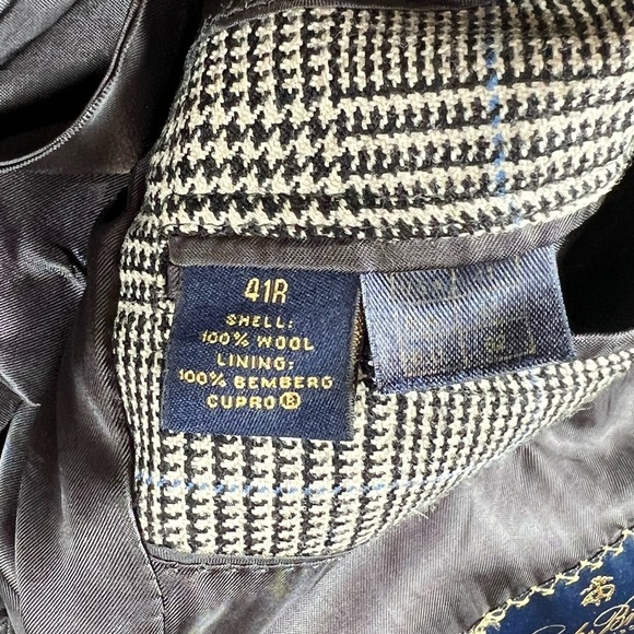 Brooks Brothers Madison 41R 100% Wool Saxxon Plaid Blazer BB Buttons Sport Coat - Picture 7 of 13
